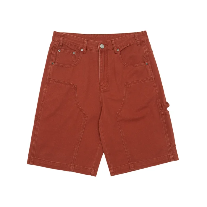 Double Knee Shorts Washed Copper Denim