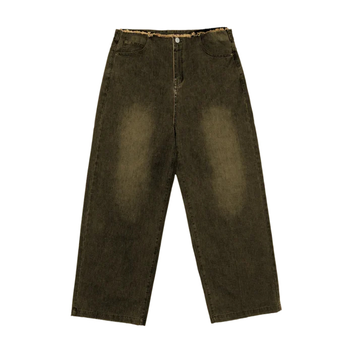 Frayed Waistband Jeans Dust Grey Denim