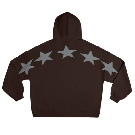 Bow Constellation Zip Hoodie Blackish Brown