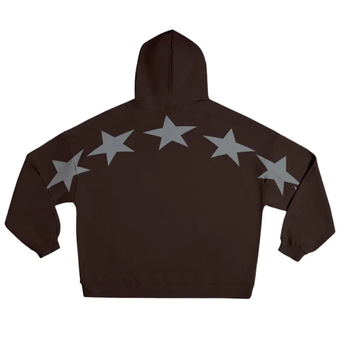 Bow Constellation Zip Hoodie Blackish Brown