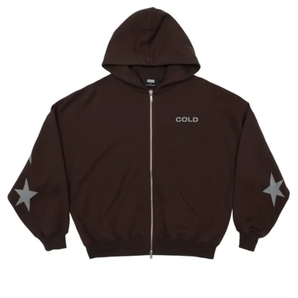 Bow Constellation Zip Hoodie Blackish Brown