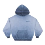 Fabric Logo Hoodie Dyed Indigo Blue