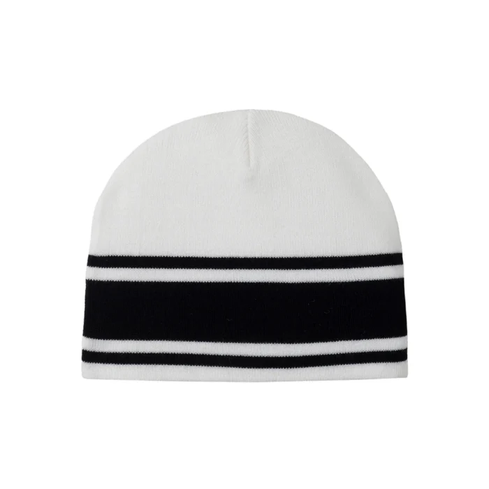 Stars Strap Beanie White
