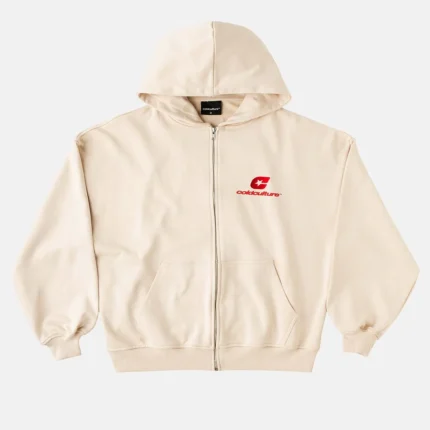 Cold Culture Curved Zip Hoodie Cream
