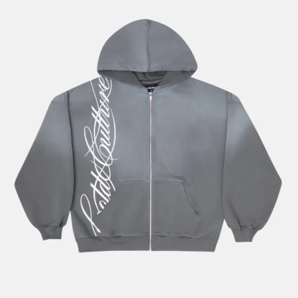 Cold Culture Script Zip Hoodie Antracite Grey