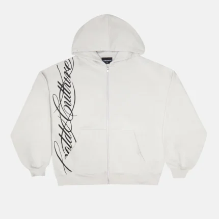 Cold Culture Script Zip Hoodie Light Grey