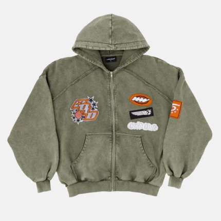Cold Culture Walker Zip Hoodie Washed Green